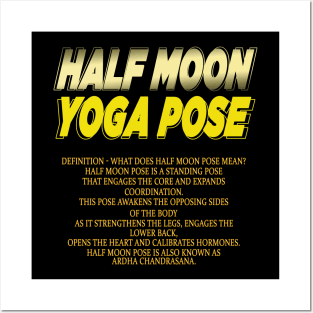 Half moon yoga pose Posters and Art